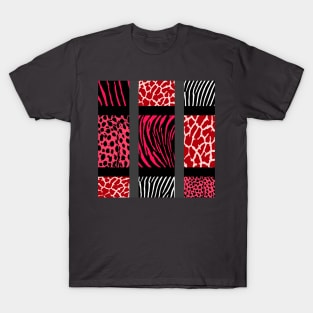 Red Mixed Animal Print T-Shirt